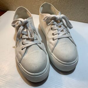 Steve Madden Elore White Fabric Platform Sneaker Size 10M